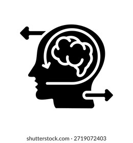 Ilustración vectorial de glifo de ícono de mentalidad ágil
