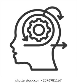 Agile Mindset Outline Icon Vector Illustration