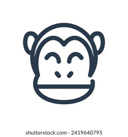 Agile Monkey Leaping in Jungle Vector Icon Illustration