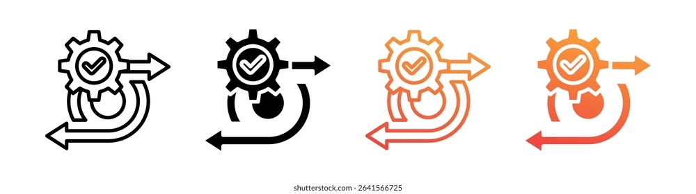 Agile Multi Style Icon Set Vector