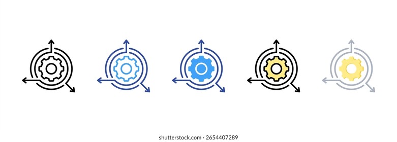 Conjunto de iconos de estilo múltiple ágil