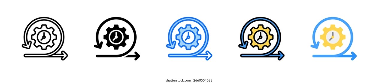 Conjunto de iconos de operaciones ágiles Colección de estilos múltiples