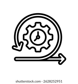 Vector De Operaciones Ágiles Icono Lineal Sobre Fondo Blanco.