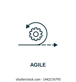 Agile outline icon. Thin line concept element from content icons collection. Creative Agile icon for mobile apps and web usage.