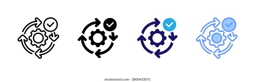 Agile Process Lifecycle Icons, Multi Style Icon Set