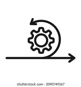 Agile process line icon. circle point vector illustration