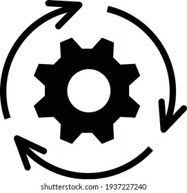 Agile process line icon. Gear, arrow, circle, cycle. Agile development concept. Vector illustration can be used for topics like update, technology, engine