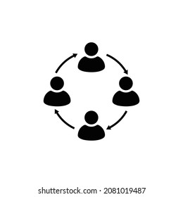 Agile process line icon. Gear and arrow. Linear vector illustration
