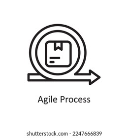 Agile Process Vector Outline Icon Design illustration. Product Management Symbol on White background EPS 10 File