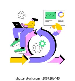 Agile project management abstract concept vector illustration. Agile approach, software development company, management method, scrum methodology, project life cycle, workflow abstract metaphor.