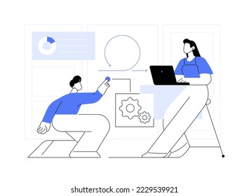 Agile project management abstract concept vector illustration. Agile approach, software development company, management method, scrum methodology, project life cycle, workflow abstract metaphor.
