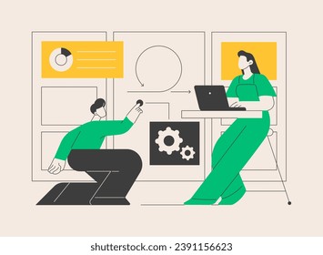 Agile project management abstract concept vector illustration. Agile approach, software development company, management method, scrum methodology, project life cycle, workflow abstract metaphor.