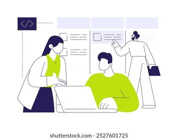Agile project management abstract concept vector illustration. Group of colleagues delivering a project throughout its life cycle, IT company workers, teamwork organization abstract metaphor.