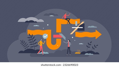 Agile project management as software development methodology tiny person concept. Fast, effective, adaptive and continuous process for app iterative approach vector illustration. Business workflow.