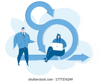 Agile project management. Vector illustration for web banner, infographics, mobile. 