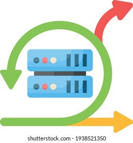 Agile Server Concept, Vector Color Icon Design, Software and web development symbol on white background, Computer Programming and Coding stock illustration