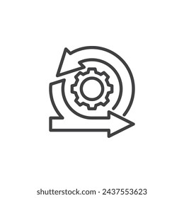 Agile Solutions line icon. linear style sign for mobile concept and web design. Agility and adaptability outline vector icon. Symbol, logo illustration. Vector graphics