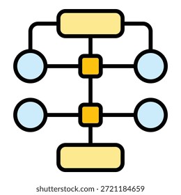 Konturenvektor für agile Statistiken. Fortschrittsqualität. Checklistendatenfarbe flach
