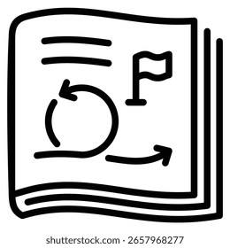 Ilustração de vetor de linha de ícone de playbook de sucesso ágil