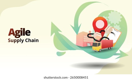 agile supply chain management concept. A flexible supply chain that responds quickly to changes in market demand. supply chain management illustration vector illustration