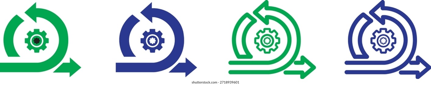 Conjunto de iconos vectoriales ágiles. Conjunto de iconos de enfoque ágil Vector Estilo múltiple