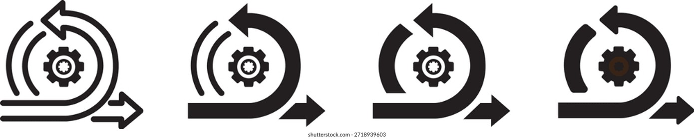 Conjunto de iconos vectoriales ágiles. Conjunto de iconos de enfoque ágil Vector Estilo múltiple