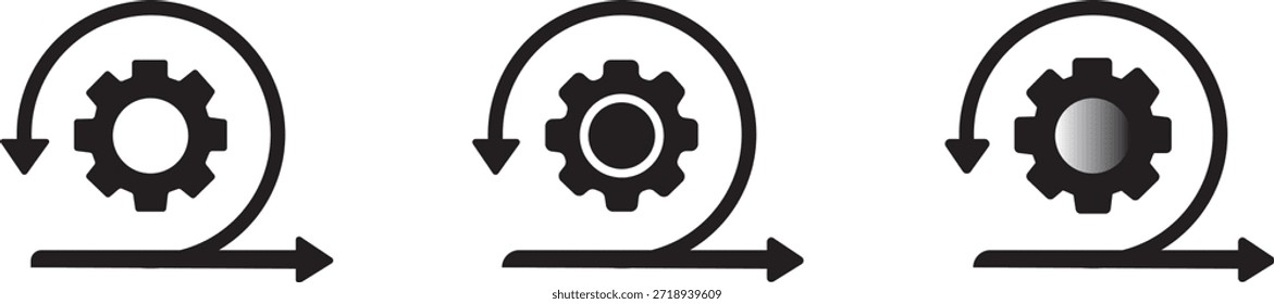 Conjunto de iconos vectoriales ágiles. Conjunto de iconos de enfoque ágil Vector Estilo múltiple