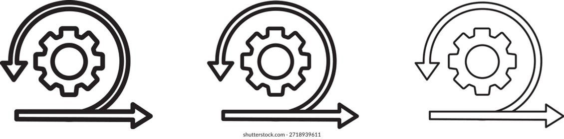Conjunto de iconos vectoriales ágiles. Conjunto de iconos de enfoque ágil Vector Estilo múltiple