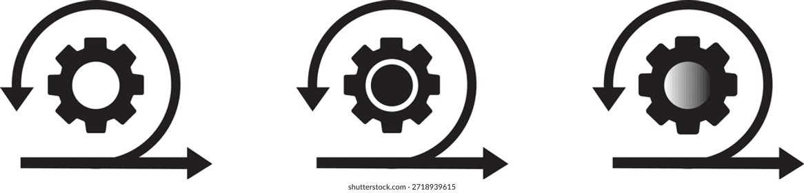 Conjunto de iconos vectoriales ágiles. Conjunto de iconos de enfoque ágil Vector Estilo múltiple