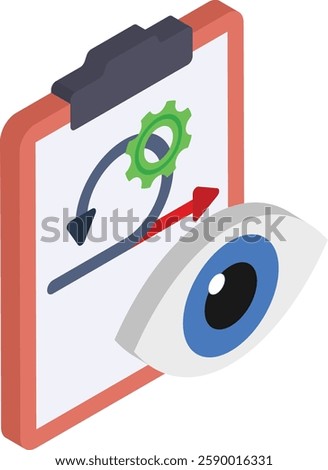 Agile visual management isometric Concept, Continuous monitoring Process Vector Icon Design, Software and web development symbol, Computer Programming and Coding stock illustration