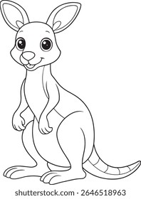 Folha de coloração ágil wallaby ideal para páginas de vida selvagem e crianças