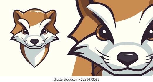 Agile Weasel Logo: Vibrant Vector Graphic for Sport and E-Sport Gaming Teams