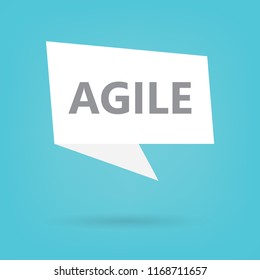 agile word on a speech bubble- vector illustration