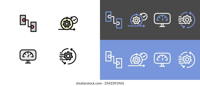 Agile work culture symbol - agile, teamwork and project management icon set