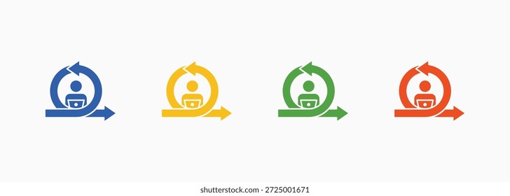 Agile Workforce Icon Set Color Elemento de Colección de estilo múltiple para diseño