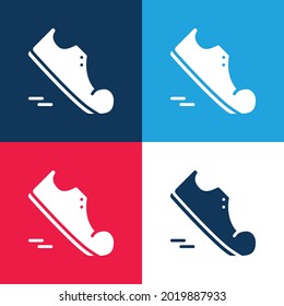 Agility blue and red four color minimal icon set