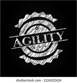 Agility chalk emblem written on a blackboard