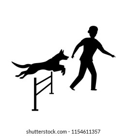 agility dog training silhouette graphic  svg