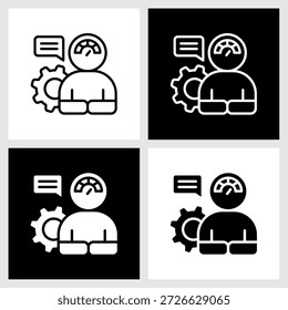 Agility Icon with Black and White Background
