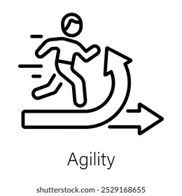 Agilitätssymbol im Linienstil 