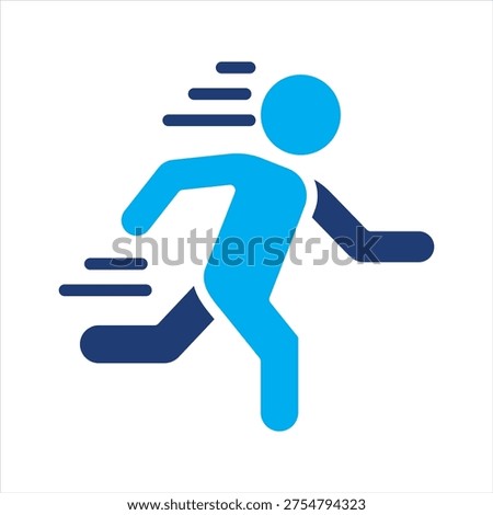 Agility icon. A man running icon. Icon symbol for agility, speed, movement, running, quickness, flexibility, motion, dynamic, sprint, activity. Vector illustration.