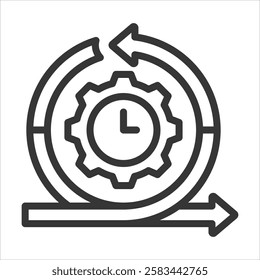 Agility Outline Icon Vector Illustration