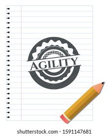 Agility pencil draw. Vector Illustration. Detailed.