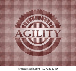Agility red geometric emblem. Seamless.