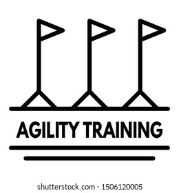 Agility training logo. Outline agility training vector logo for web design isolated on white background