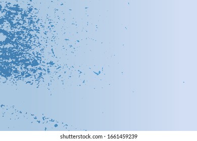 Aging blue textured template. Vintage grunge gradient background on light backdrop. Abstract old grungy colorful element. Material design. Aged color shabby weathered background. Messy paint sample.
