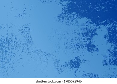 Aging blue textured template. Vintage grunge gradient background on light backdrop. Abstract old grungy colorful element. Material design. Aged color shabby weathered background. Messy paint sample.
