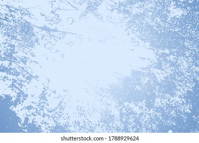 Aging blue textured template. Vintage grunge gradient background on light backdrop. Abstract old grungy colorful element. Material design. Aged color shabby weathered background. Messy paint sample.