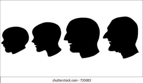 Aging faces - vector