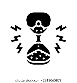 aging fear glyph icon vector. aging fear sign. isolated symbol illustration